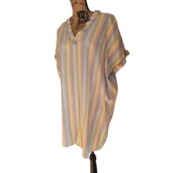 Karlie Top Classic Karlie Tunic, Pastel 70% Cotton, 30% Linen, Sz L. New - Picture 6 of 8